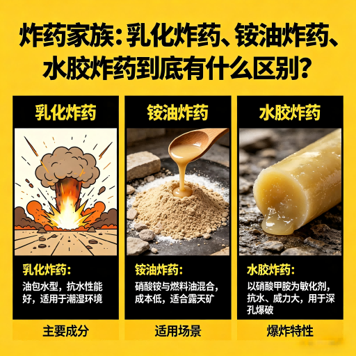 东丰炸药家族：乳化炸药、铵油炸药、水胶炸药到底有什么区别？